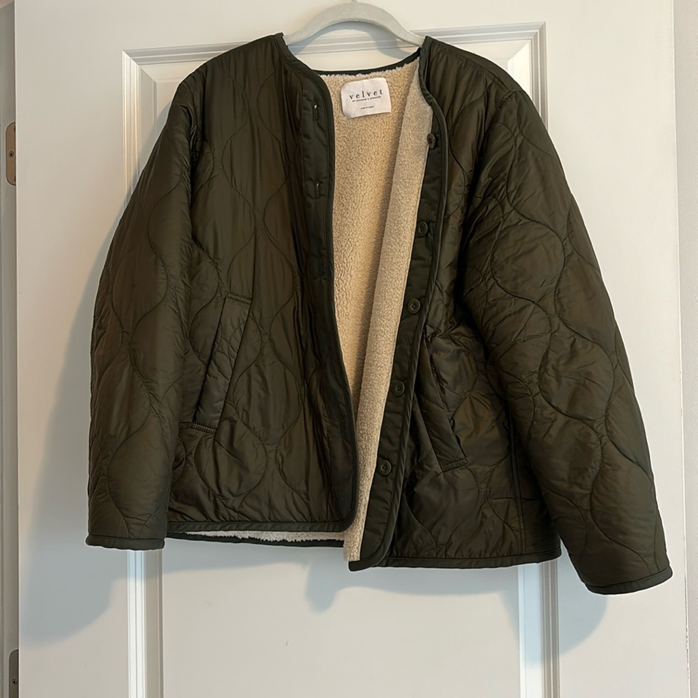 Velvet by Graham & Spencer Olive Quilted Jacket